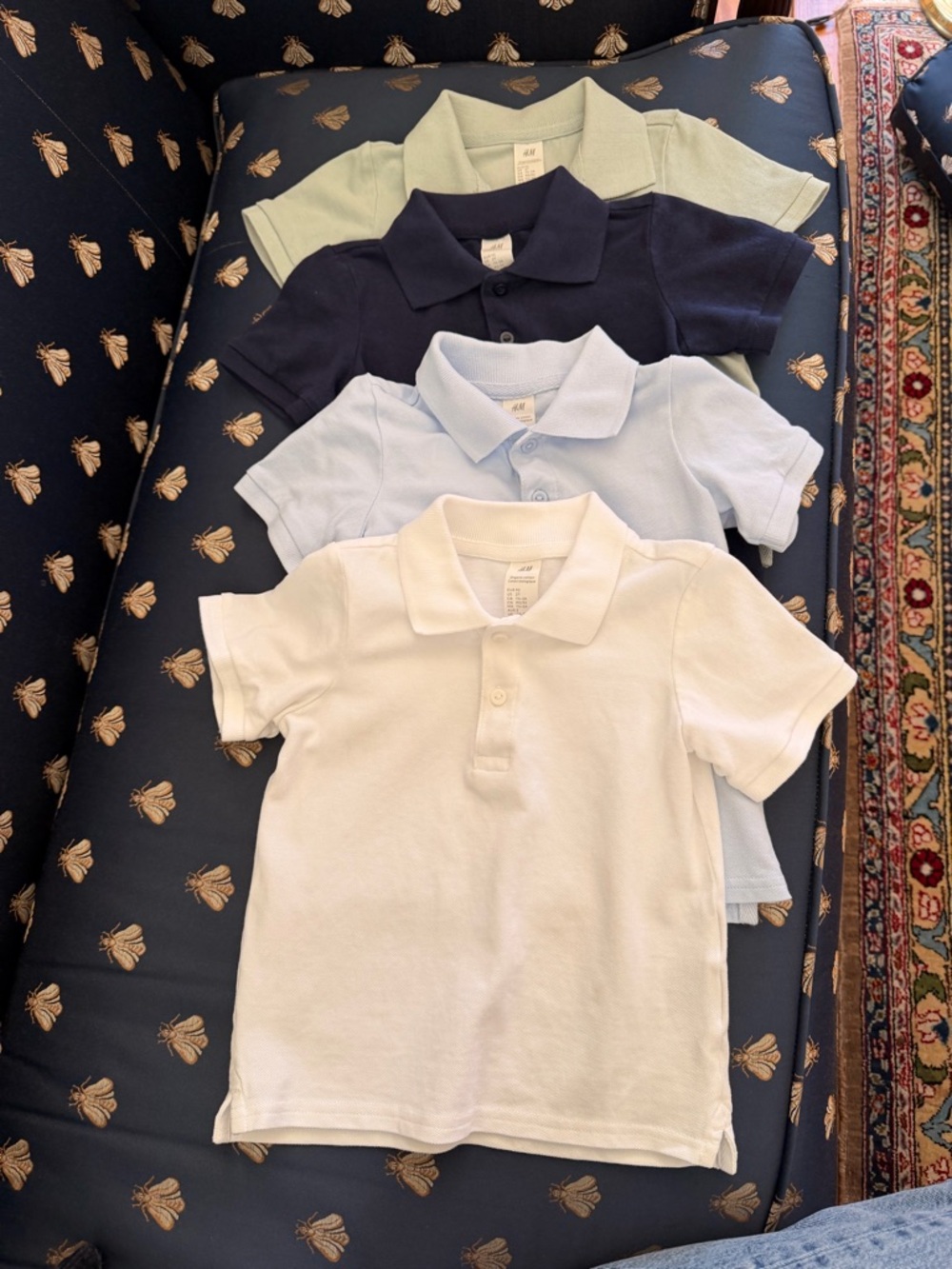 H&M Kids Polo Set in White, Light Blue, Navy & Mint